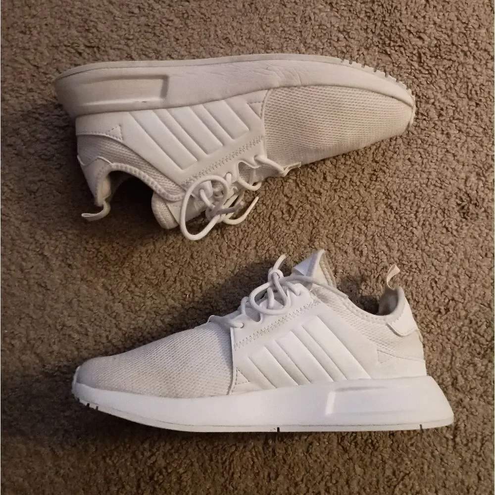 Adidas Originals X_PLR Sneakers Boys Size 5 All White PRE-OWNED